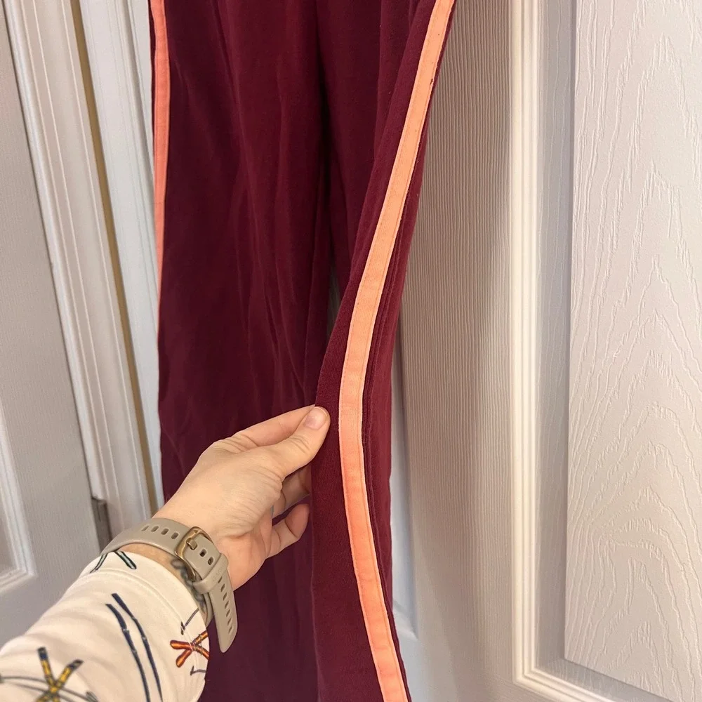 Justice Stranger Things Hawkins High Wide‎ Leg Sweatpants Burgundy Girls L 12/14